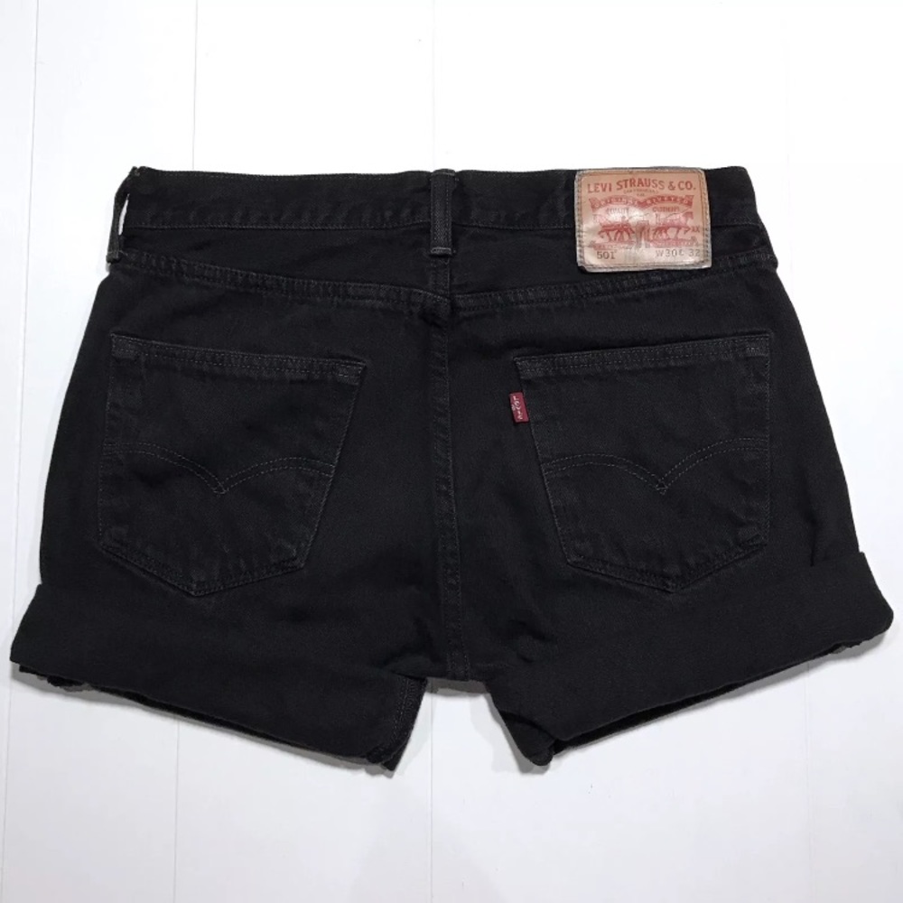Levi's Vintage Black High Waisted Denim Shorts 30"